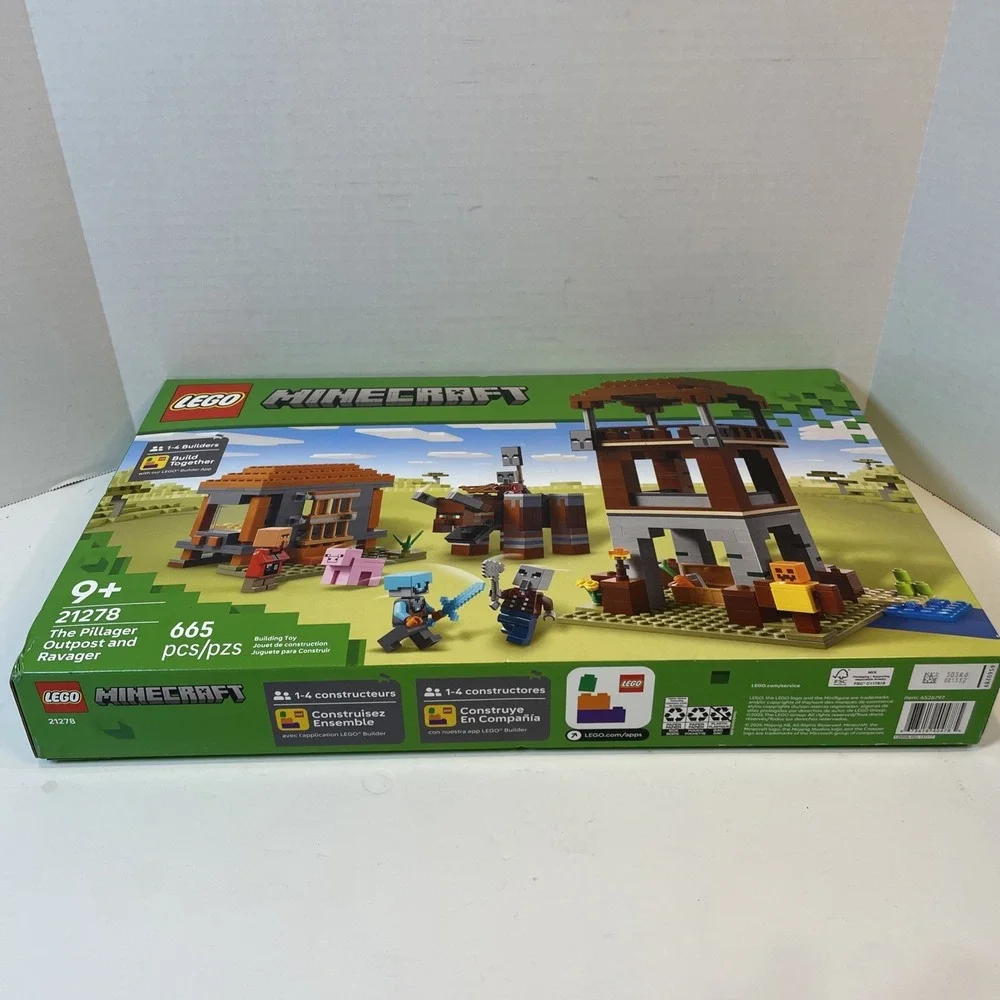 LEGO Building Kit 665pc Green Minecraft The Pillager Outpost 21278